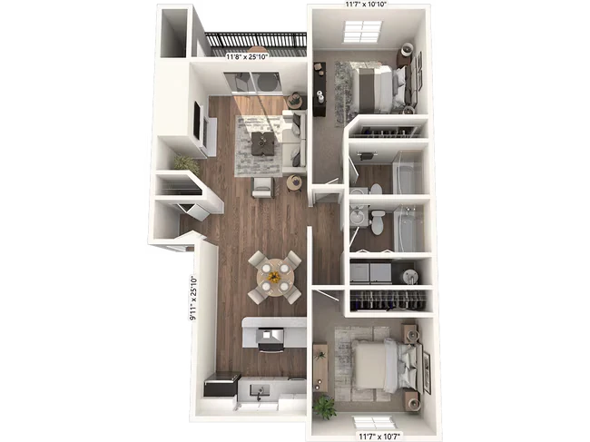 2 BED 2 BATH S304 floor plan